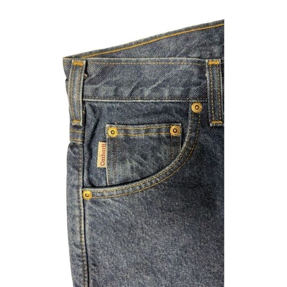 VTG Carhartt B21 DST Mens Relaxed Fit Flannel Lined Insulated Denim Jeans 29x32 - Picture 3 of 9